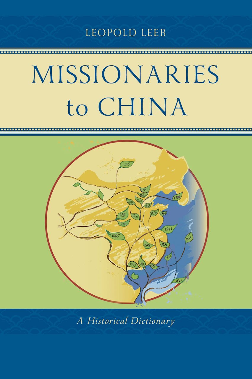 Cover for Missionaries to China. Yellow map of China with tree with leaves spreading across the land.